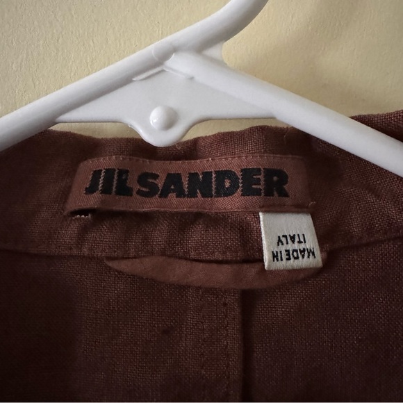 Vintage Jil Sander Terracotta Heavy Linen Jacket - Picture 3 of 7